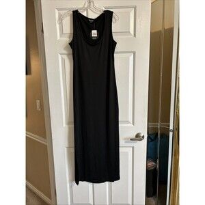 Jolie & Joy Women Black Scoop Neck Sleeveless Maxi Long Side Splits NWT Sz M